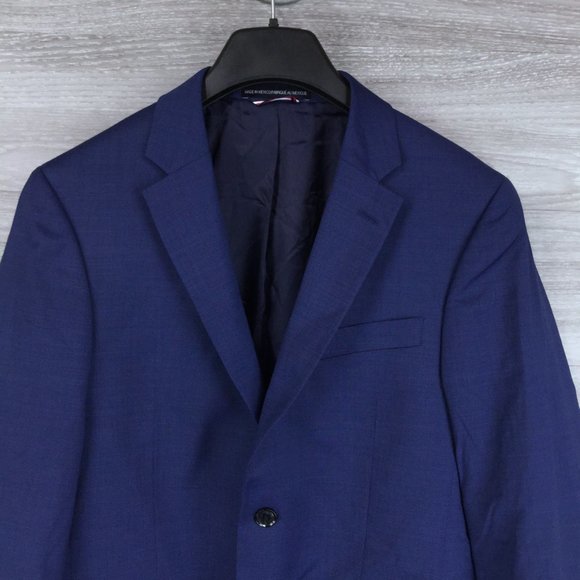 Tommy Hilfiger Navy 2 Button Notch Lapel Blazer - Picture 2 of 5